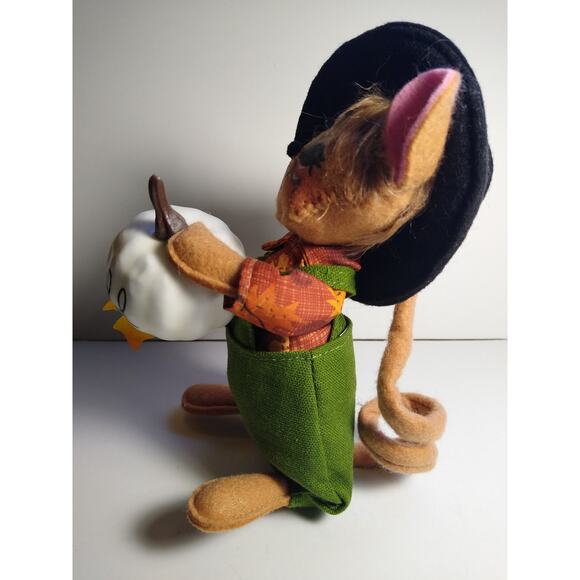 Annalee Dressed Mouse Figurine Fall Pumpkin Seasonal Fabric Collectible 6.5in - Picture 2 of 4
